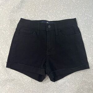 Hollister Black High-Rise Denim Shorts